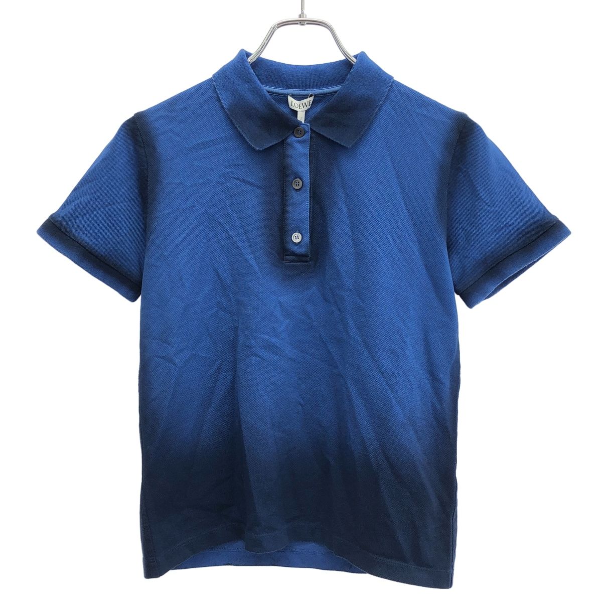 Loewe Faded Short Sleeve Polo Shirt Blue