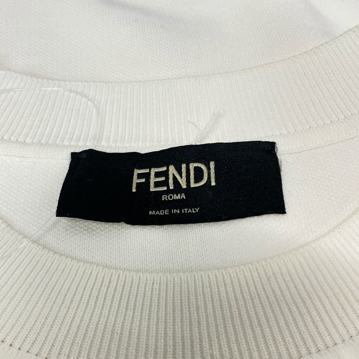 Fendi Long Sleeve Sweater 48 M White Green Multi Crew — view 3