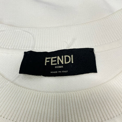 Fendi Long Sleeve Sweater 48 M White Green Multi Crew — view 3