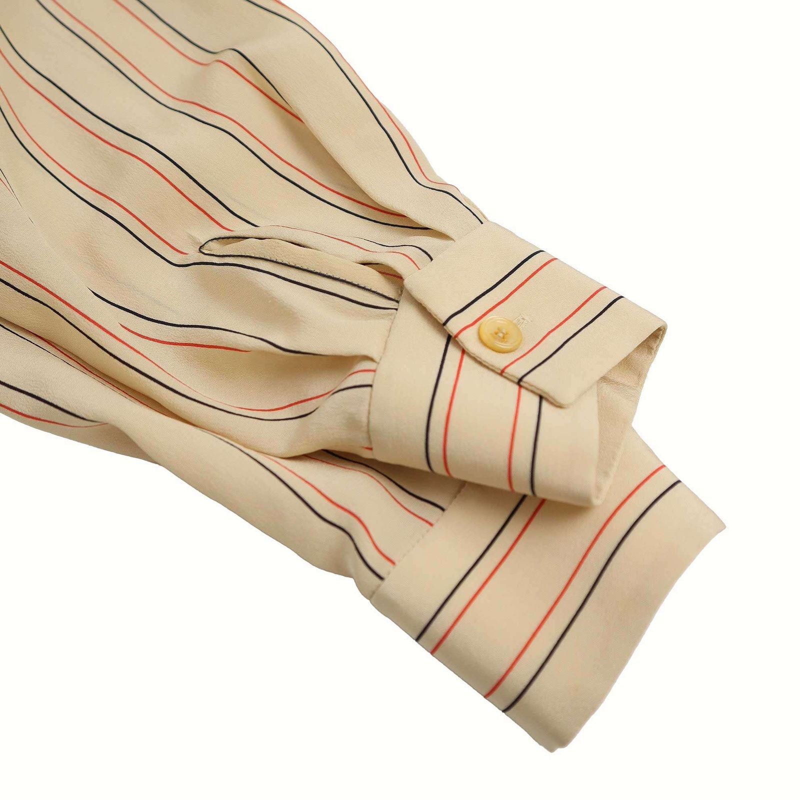 Celine Lavalier Silk Blouse Shirt Beige 36 — view 4