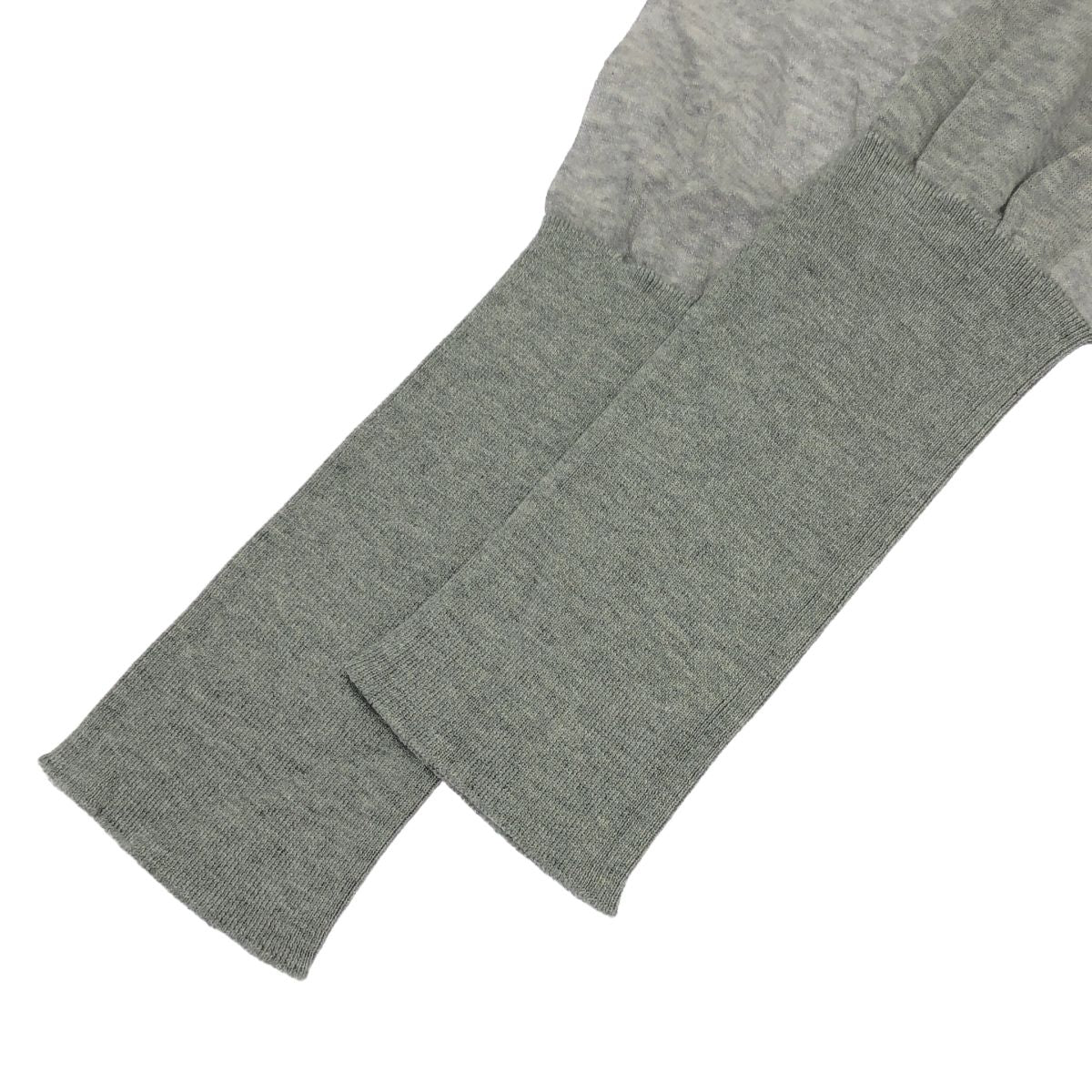 Brunello Cucinelli Long Rib Cotton Border Cardigan Gray 44 — view 4