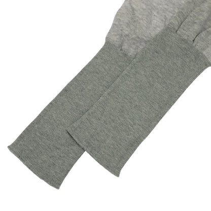 Brunello Cucinelli Long Rib Cotton Border Cardigan Gray 44 — view 4