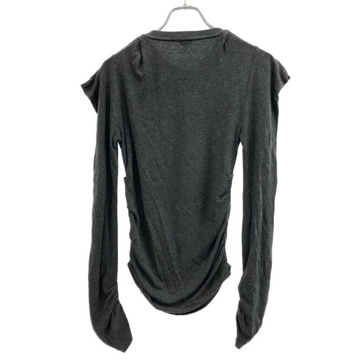 Loewe Anagram Long Sleeve Drape Top Gray — view 2