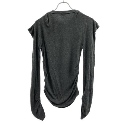 Loewe Anagram Long Sleeve Drape Top Gray — view 2