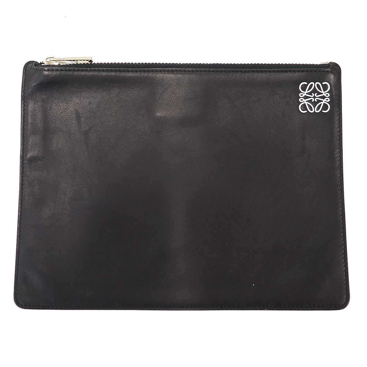 Loewe Anagram Leather Pouch Black
