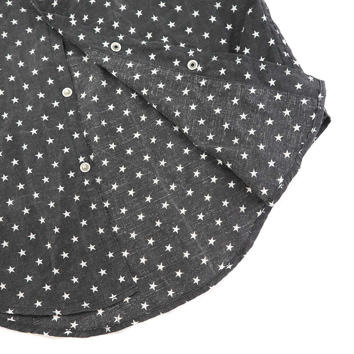 Saint Laurent Paris Star Print Western Shirt Charcoal XS — view 5