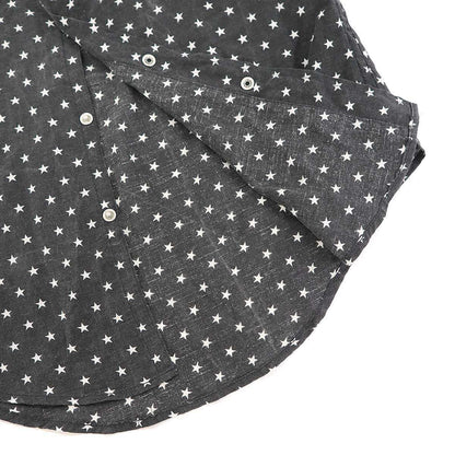 Saint Laurent Paris Star Print Western Shirt Charcoal XS — view 5
