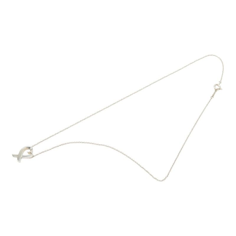 Tiffany & Co Paloma Picasso Loving Heart Chain Pendant Necklace Silver — view 2