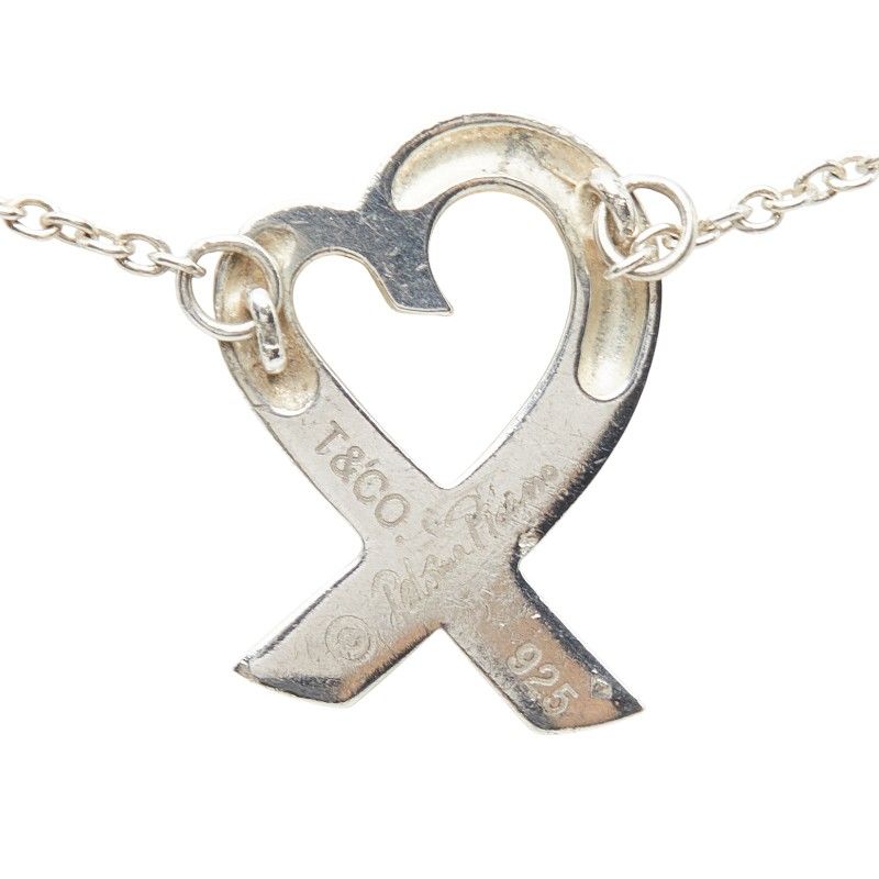 Tiffany & Co Paloma Picasso Loving Heart Chain Pendant Necklace Silver — view 4