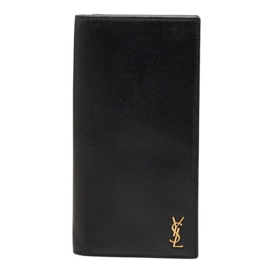 Saint Laurent YSL Logo Bifold Wallet Black Leather
