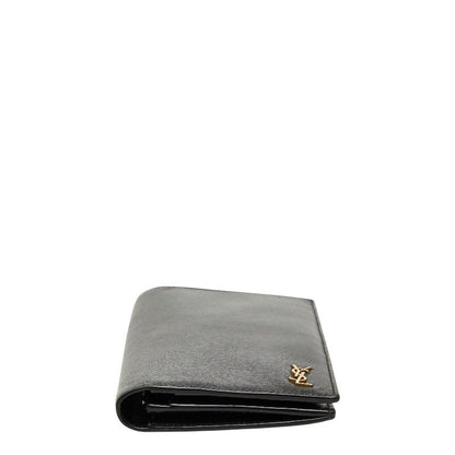 Saint Laurent YSL Logo Bifold Wallet Black Leather — view 3