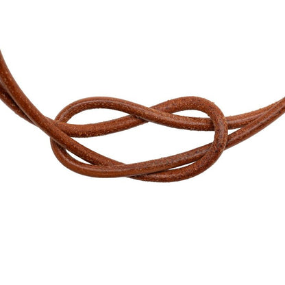 Hermes Heraku Tall Choker Brown Gold Leather 1- Necklace — view 2