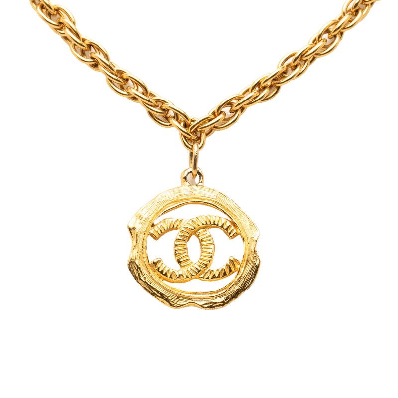 Chanel CC Logo Necklace Gold Plated
