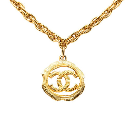 Chanel CC Logo Necklace Gold Plated