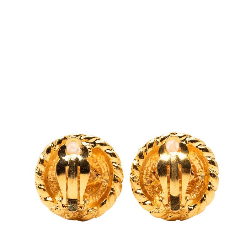 Chanel CC Logo Earrings Gold Plated — view 2