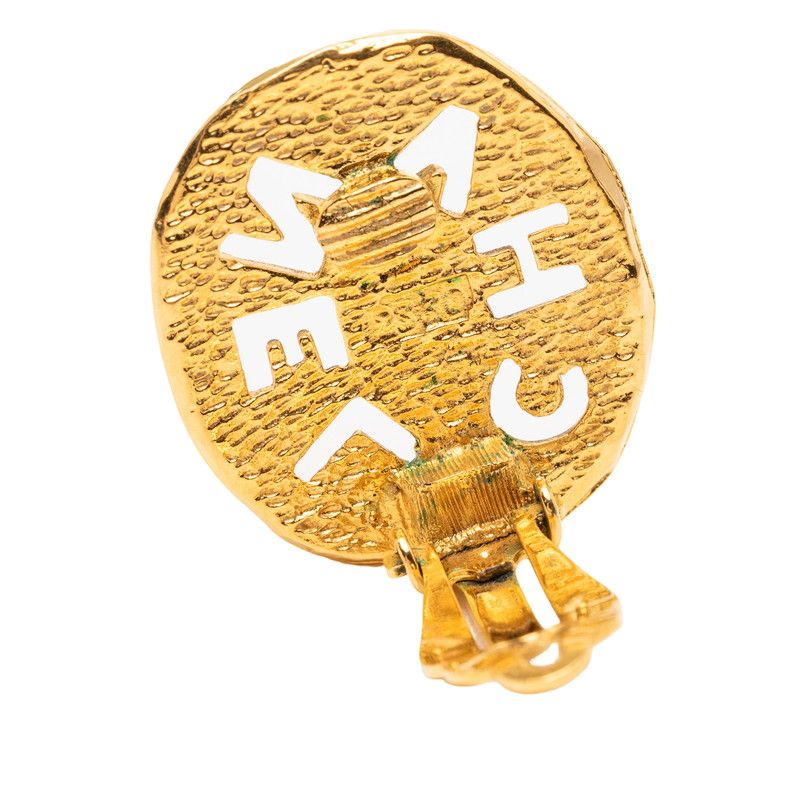 Chanel Plate Logo Earrings Gold Plated — view 3