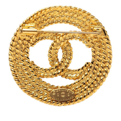 Chanel CC Logo Vintage Brooch Gold Plated — view 2