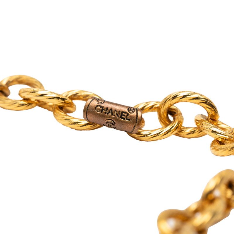 Chanel CC Logo Long Chain Pendant Necklace Gold Plated — view 5