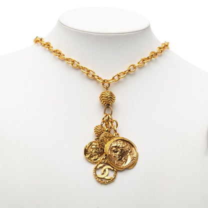 Chanel CC Logo Long Chain Pendant Necklace Gold Plated — view 6