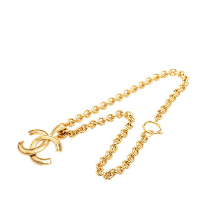 Chanel CC Logo Vintage Chain Pendant Necklace Gold Plated — view 3