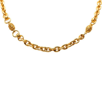 Chanel CC Logo Long Necklace Gold Plated
