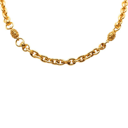 Chanel CC Logo Long Necklace Gold Plated