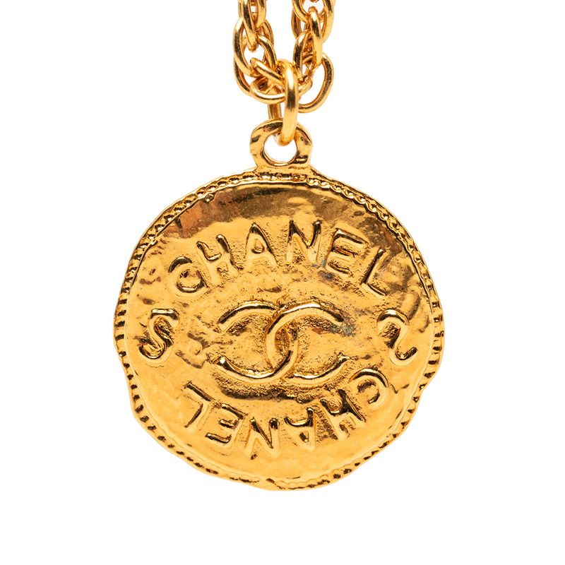 Chanel Logo CC Vintage Necklace Gold Plated