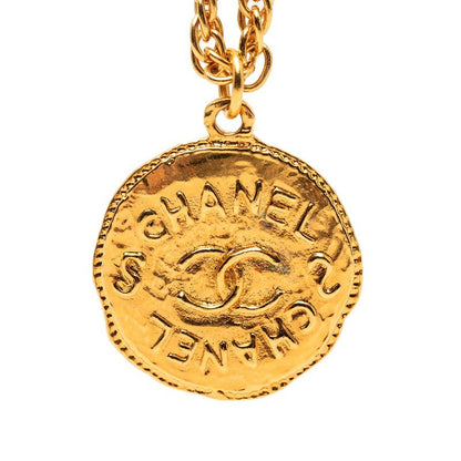 Chanel Logo CC Vintage Necklace Gold Plated