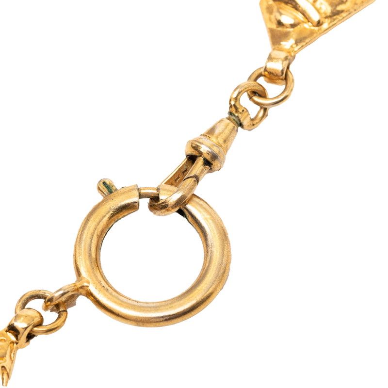Chanel Mademoiselle Quilted Diamond Necklace Gold Plated — view 4