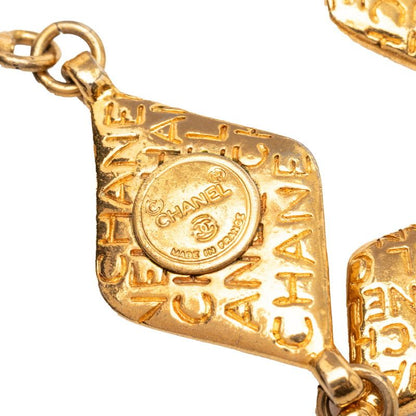 Chanel Mademoiselle Quilted Diamond Necklace Gold Plated — view 5