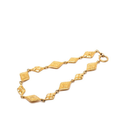 Chanel Mademoiselle Quilted Diamond Necklace Gold Plated — view 2