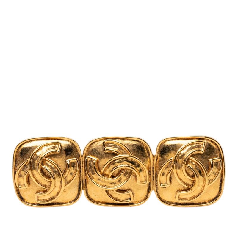 Chanel CC Logo Vintage Brooch 94 Gold Plated