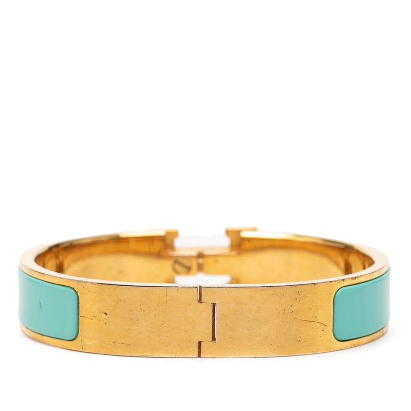 Hermes Click PM Bracelet Gold Light Blue Plated Enamel — view 3