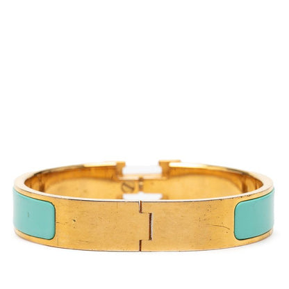 Hermes Click PM Bracelet Gold Light Blue Plated Enamel — view 3