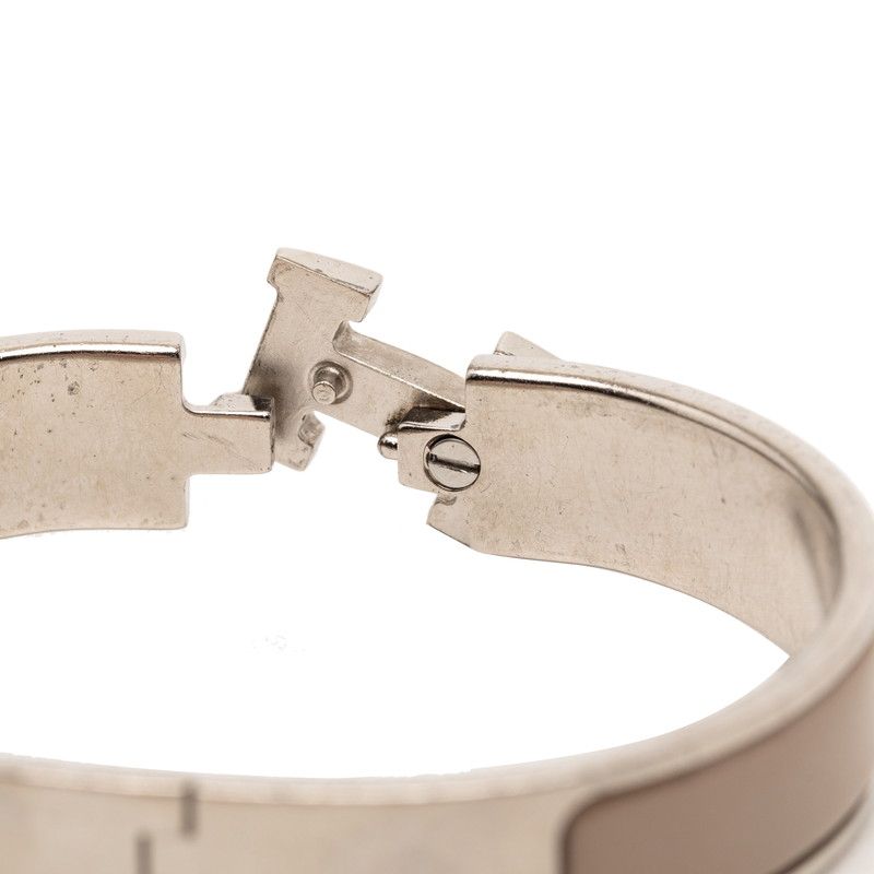 Hermes Click PM Bracelet Silver Gray Metal Enamel — view 4
