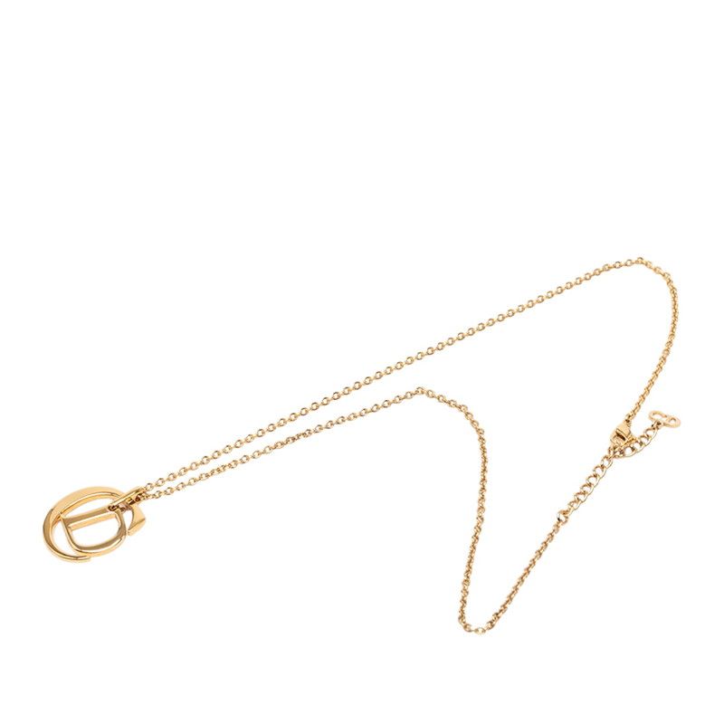 Dior CD Logo Chain Pendant Necklace Gold Plated — view 3