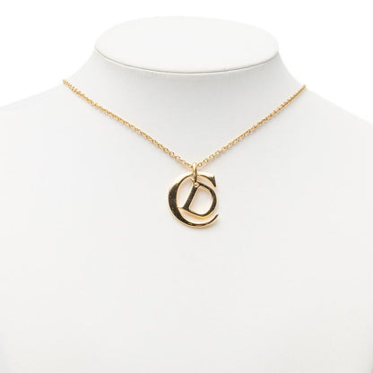 Dior CD Logo Chain Pendant Necklace Gold Plated — view 6