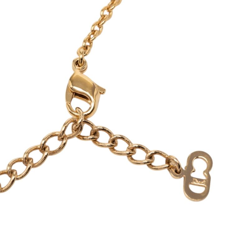 Dior CD Logo Chain Pendant Necklace Gold Plated — view 4