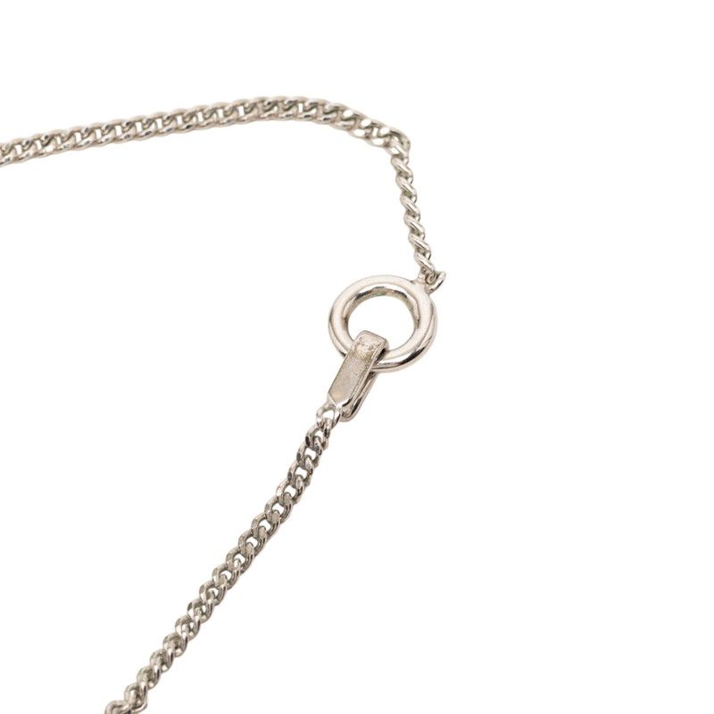 Chanel CC Logo Line Stone Camellia Necklace Black Silver Plastic Metal — view 4