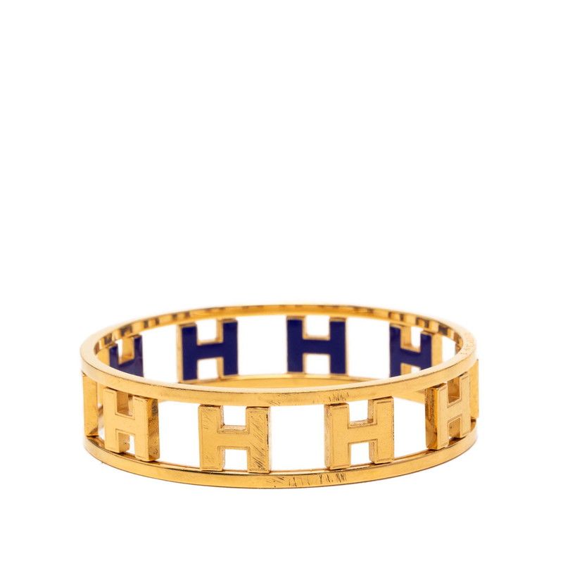 Hermes Rondo Ash Bangle Gold Blue Plated 1- Bracelet — view 5