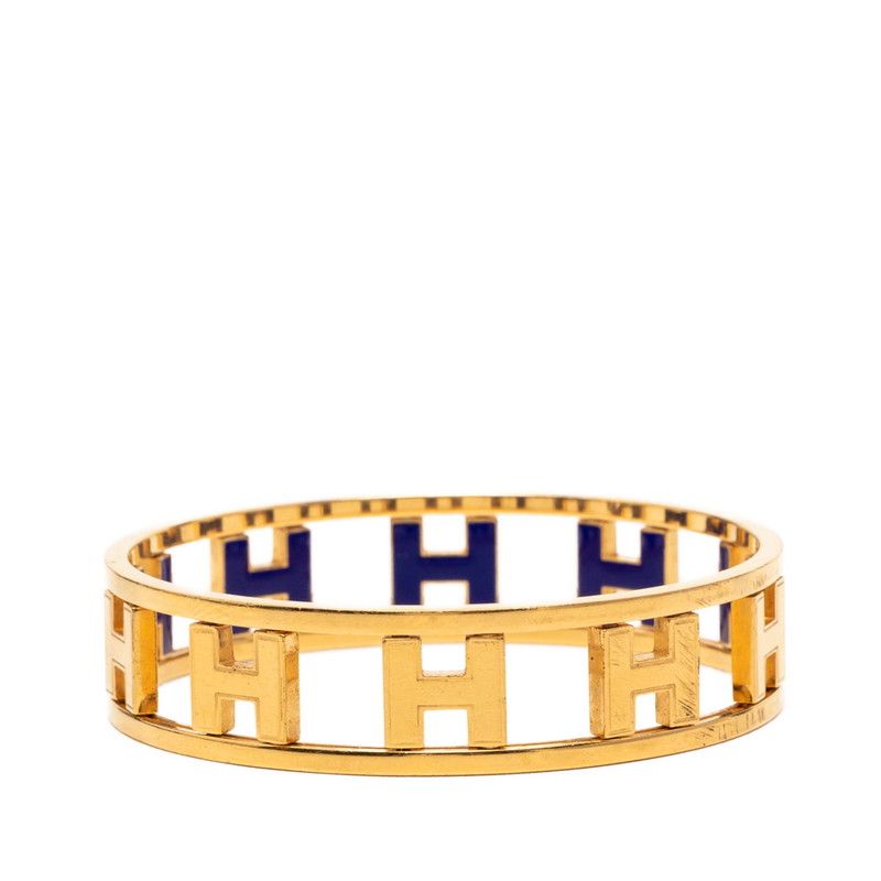 Hermes Rondo Ash Bangle Gold Blue Plated 1- Bracelet — view 4
