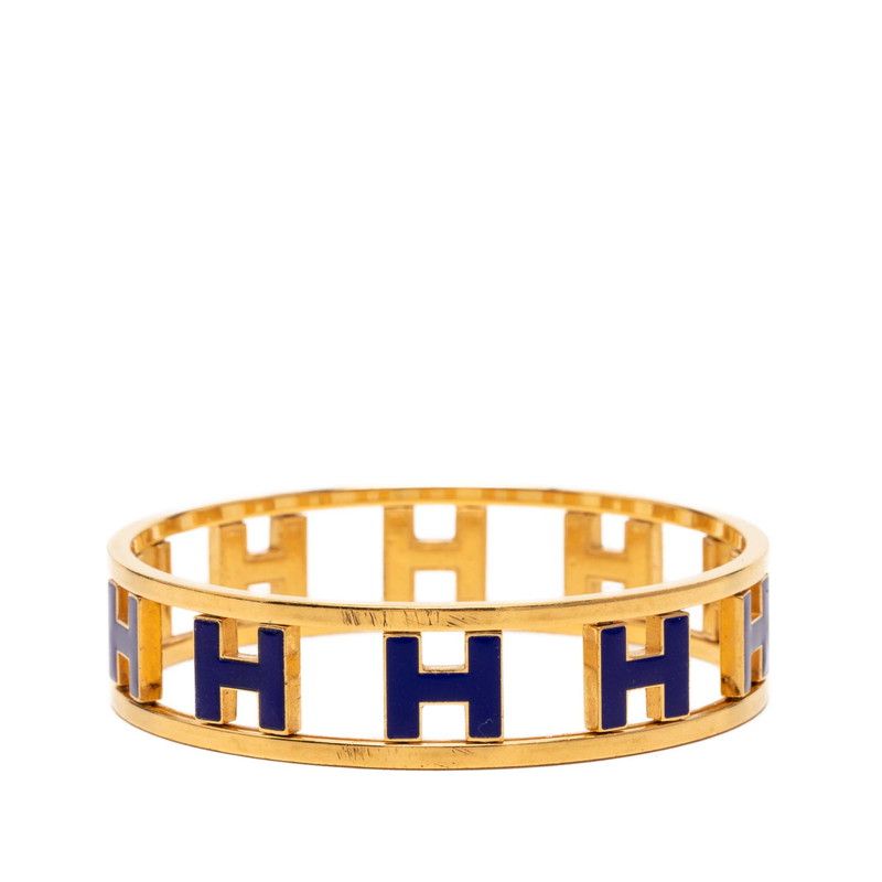 Hermes Rondo Ash Bangle Gold Blue Plated 1- Bracelet — view 2