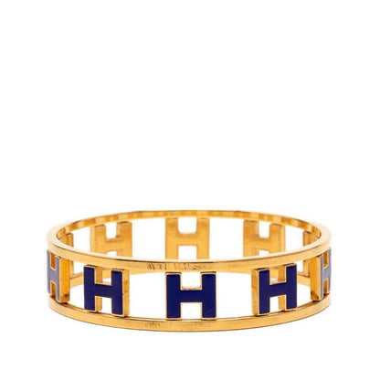 Hermes Rondo Ash Bangle Gold Blue Plated 1- Bracelet — view 2