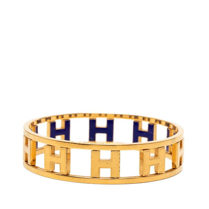 Hermes Rondo Ash Bangle Gold Blue Plated 1- Bracelet — view 6