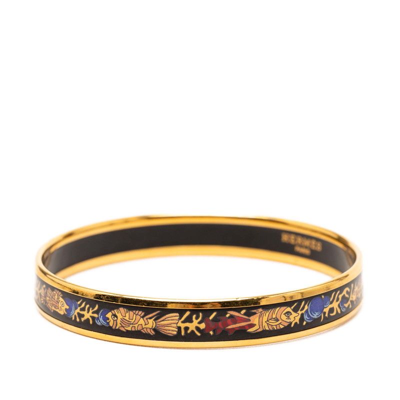 Hermes Enamel PM Cloisonne Bangle Gold Multicolor Plated 1- Bracelet — view 2