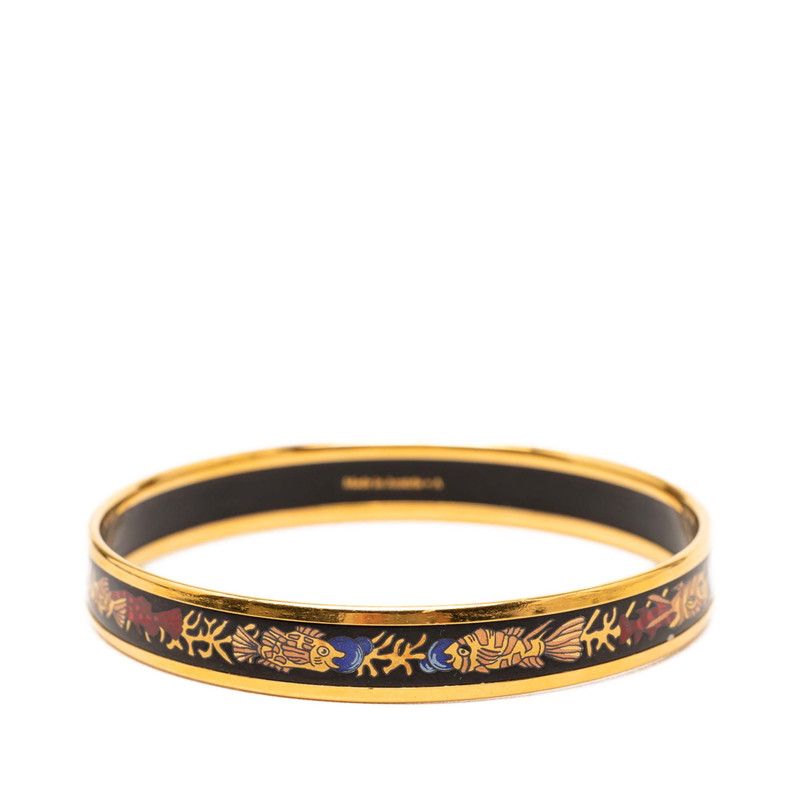 Hermes Enamel PM Cloisonne Bangle Gold Multicolor Plated 1- Bracelet — view 3