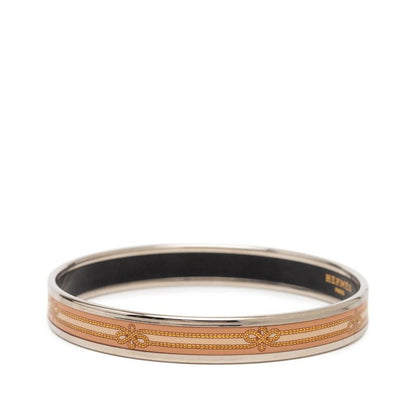 Hermes Enamel PM Cloisonne Bangle Gold Beige Metal 1- Bracelet — view 2