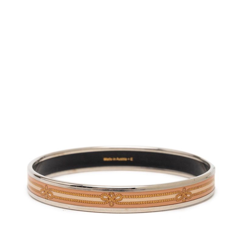Hermes Enamel PM Cloisonne Bangle Gold Beige Metal 1- Bracelet — view 3
