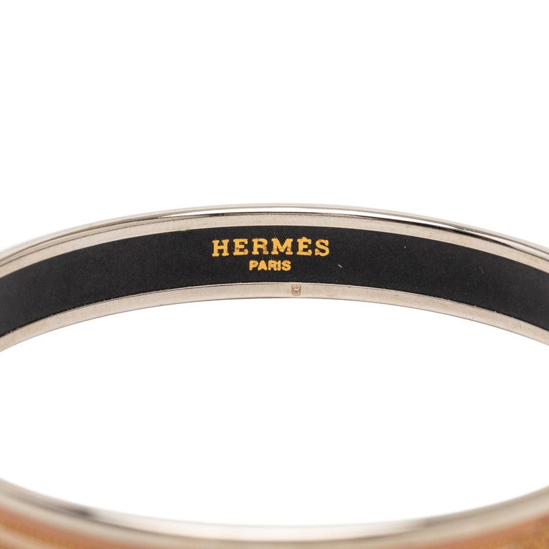 Hermes Enamel PM Cloisonne Bangle Gold Beige Metal 1- Bracelet — view 4