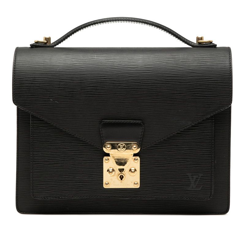 Louis Vuitton Epi Monceau Handbag Noir Black Leather